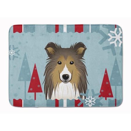Micasa Winter Holiday Sheltie Machine Washable Memory Foam Mat MI229070